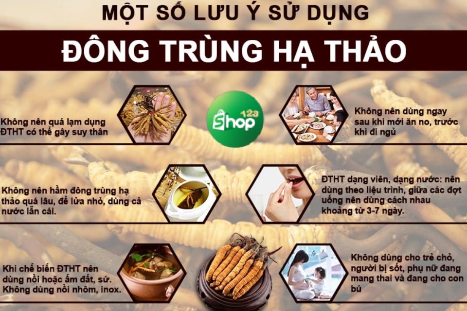  Một số lưu ý khi sử dụng đông trùng hạ thảo