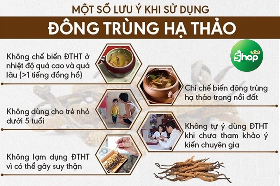 Một số lưu ý khi sử dụng đông trùng hạ thảo